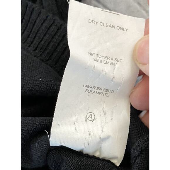 Karen Kane Sz L Black Cropped Rounded LS Button Silk Blend Cardigan - Picture 5 of 8